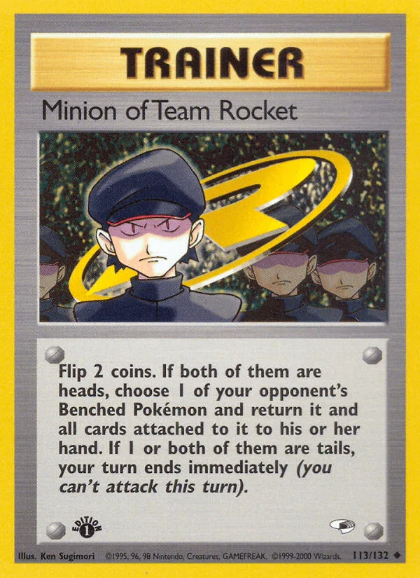113, 1st Edition Normal, Gym Heroes 1st Edition, Item, Uncommon Minion of Team Rocket (113/132) [Gym Heroes 1st Edition] - Trading Card World
