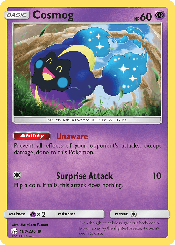 100, Common, Normal, Psychic, Psychic[×2], Reverse Holofoil, Sun & Moon: Cosmic Eclipse Cosmog (100/236) [Sun & Moon: Cosmic Eclipse] - Trading Card World