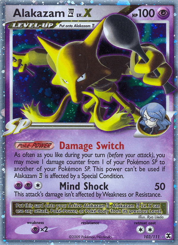103, Holo Rare, Holofoil, Platinum: Rising Rivals, Psychic, Psychic[×2] Alakazam LV.X (103/111) [Platinum: Rising Rivals] - Trading Card World