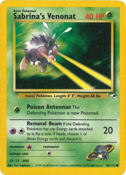 96, Common, Fire[×2], Grass, Gym Heroes Unlimited, Normal Sabrina's Venonat (96/132) [Gym Heroes Unlimited] - Trading Card World