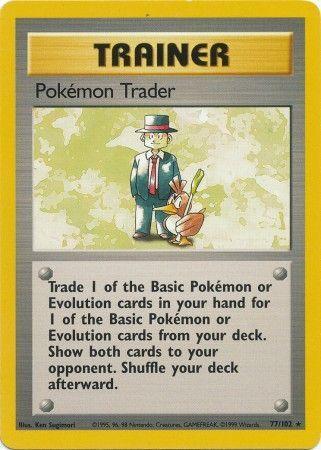 77, Base Set Unlimited, Normal, Rare, Trainer Pokemon Trader (77/102) [Base Set Unlimited] - Trading Card World