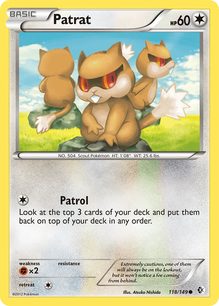 118, Black & White: Boundaries Crossed, Colorless, Common, Fighting[×2], Normal, Reverse Holofoil Patrat (118/149) [Black & White: Boundaries Crossed] - Trading Card World