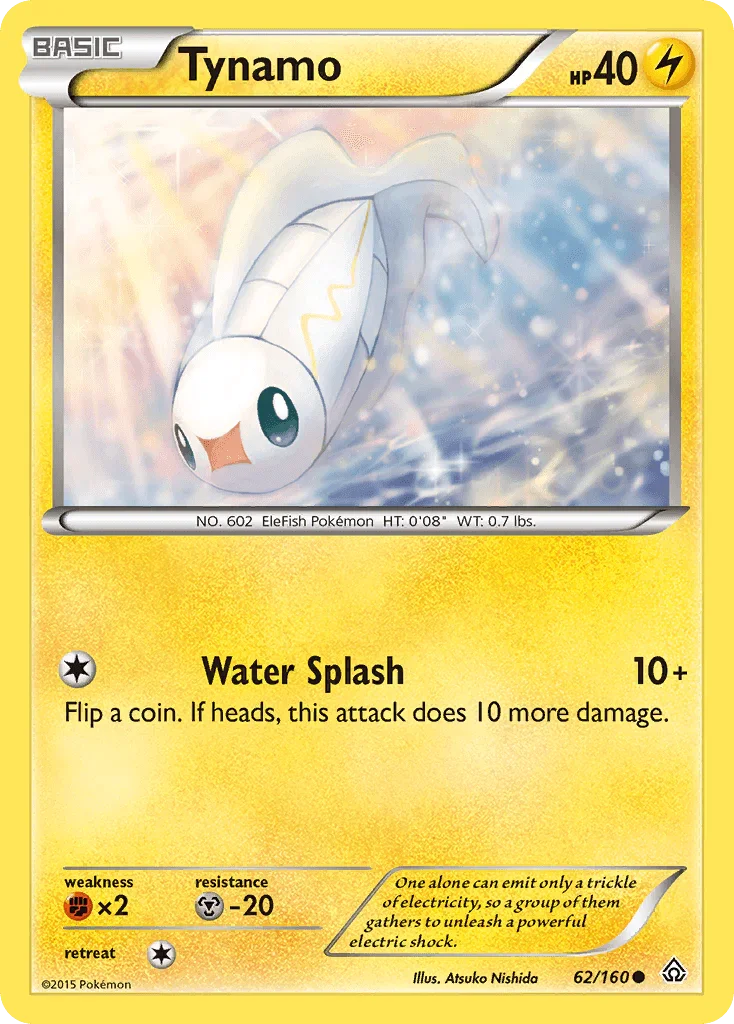62, Common, Fighting[×2], Lightning, Metal[-20], Normal, Reverse Holofoil, XY: Primal Clash Tynamo (62/160) [XY: Primal Clash] - Trading Card World