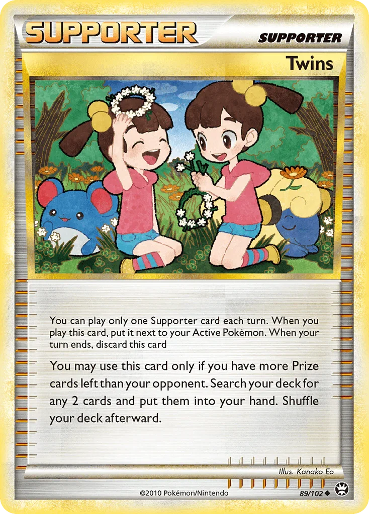 89, HeartGold & SoulSilver: Triumphant, Normal, Reverse Holofoil, Supporter, Uncommon Twins (89/102) [HeartGold & SoulSilver: Triumphant] - Trading Card World