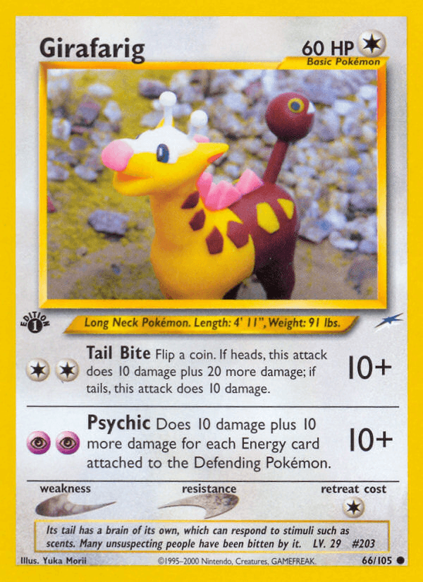 1st Edition Normal, 66, Colorless, Common, Neo Destiny 1st Edition Girafarig (66/105) [Neo Destiny 1st Edition] - Trading Card World