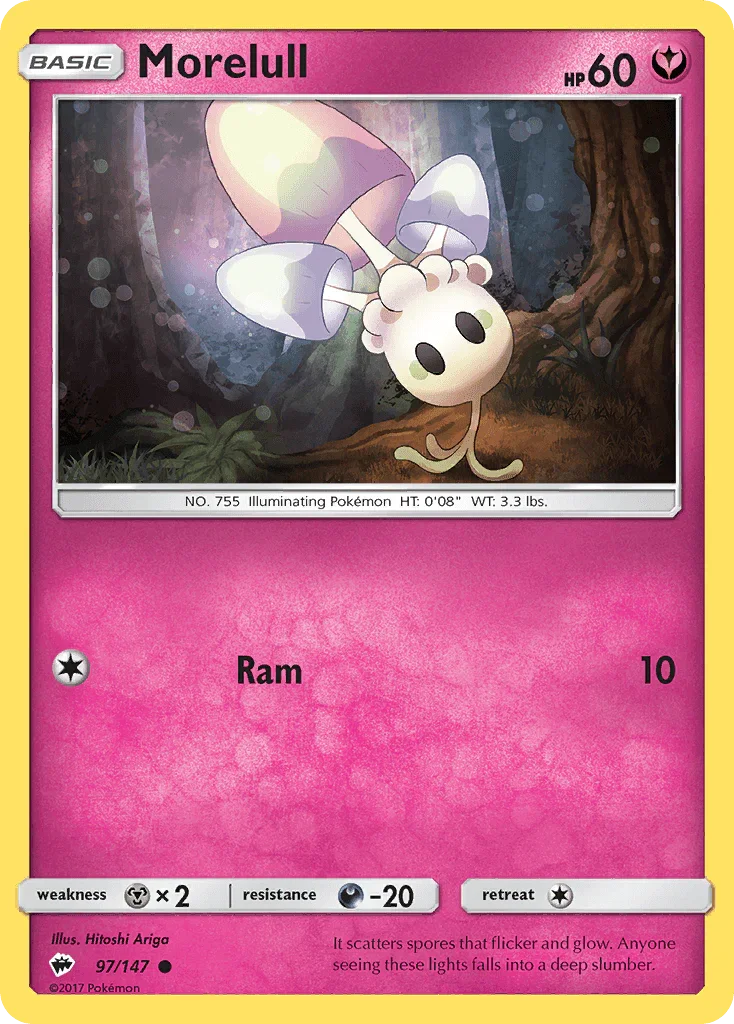 97, Common, Darkness[-20], Fairy, Metal[×2], Normal, Reverse Holofoil, Sun & Moon: Burning Shadows Morelull (97/147) [Sun & Moon: Burning Shadows] - Trading Card World
