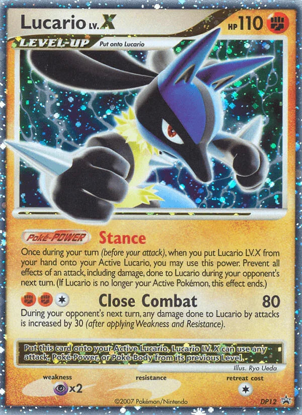 Black Star Promo, Diamond & Pearl: Black Star Promos, DP12, Fighting, Holofoil, Psychic[×2] Lucario LV.X (DP12) [Diamond & Pearl: Black Star Promos] - Trading Card World