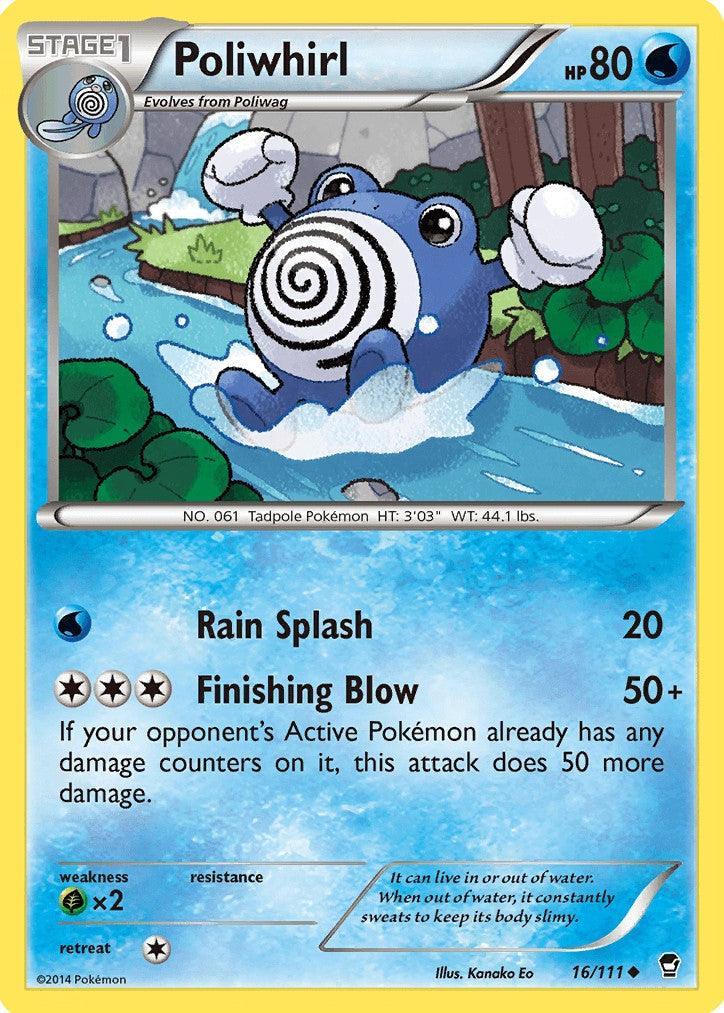 16, Grass[×2], Normal, Reverse Holofoil, Uncommon, Water, XY: Furious Fists Poliwhirl (16/111) [XY: Furious Fists] - Trading Card World