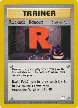 63, Neo Revelation Unlimited, Normal, Stadium, Uncommon Rocket's Hideout (63/64) [Neo Revelation Unlimited] - Trading Card World