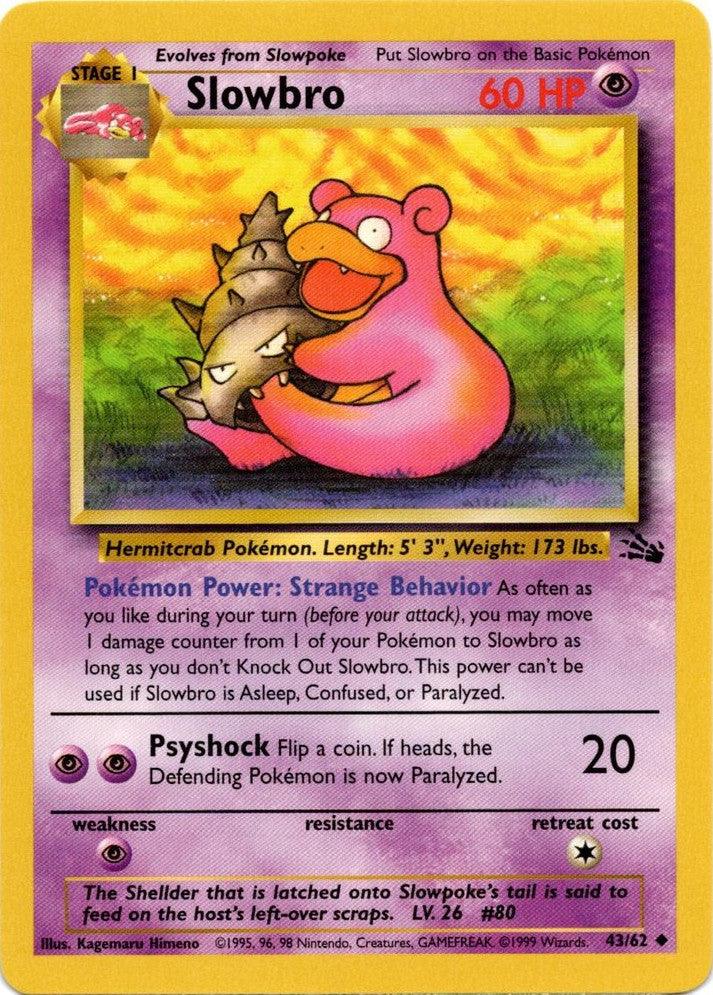 43, Fossil Unlimited, Normal, Psychic, Psychic[×2], Uncommon Slowbro (43/62) [Fossil Unlimited] - Trading Card World