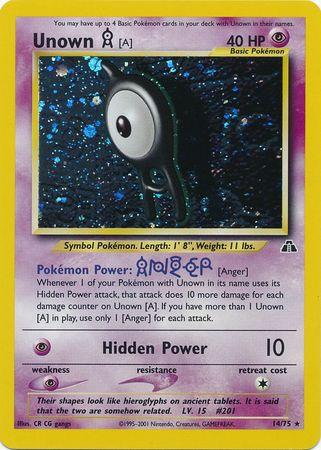 14, Holo Rare, Holofoil, Neo Discovery Unlimited, Psychic, Psychic[×2] Unown [A] (14/75) [Neo Discovery Unlimited] - Trading Card World