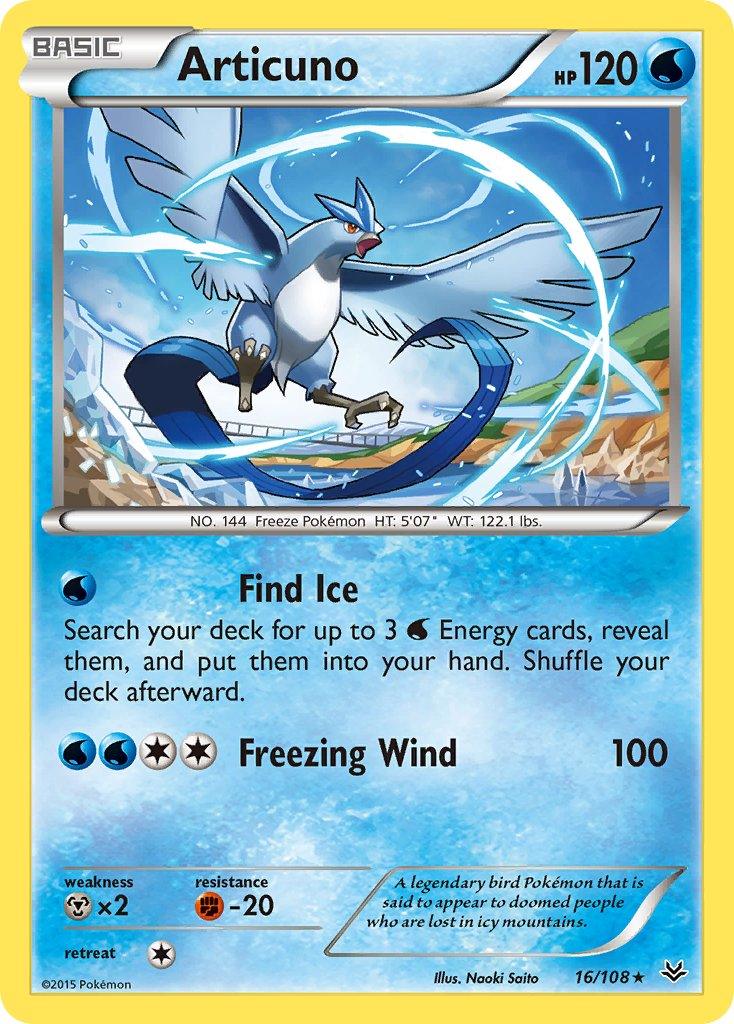 16, Fighting[-20], Holo Rare, Holofoil, Metal[×2], Water, XY: Roaring Skies Articuno (16/108) (Theme Deck Exclusive) [XY: Roaring Skies] - Trading Card World