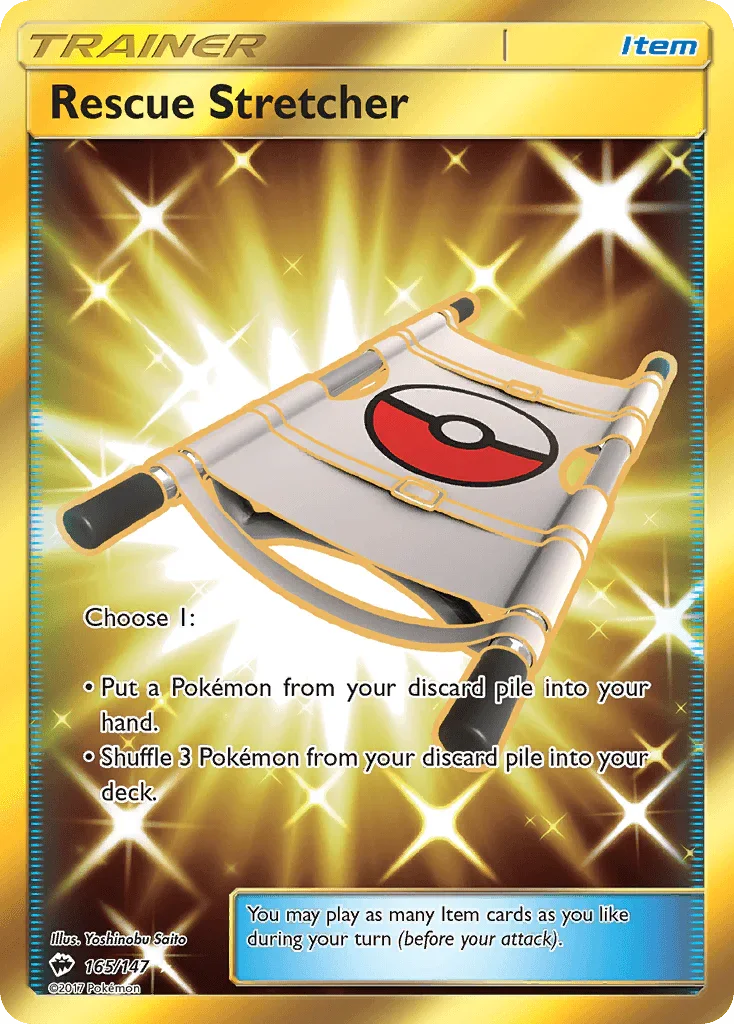 165, Holofoil, Item, Secret Rare, Sun & Moon: Burning Shadows Rescue Stretcher (165/147) [Sun & Moon: Burning Shadows] - Trading Card World