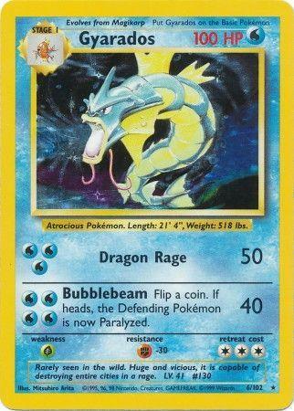 Base Set Unlimited, Fighting[-30], Grass[×2], Holo Rare, Holofoil, Water Gyarados (6/102) [Base Set Unlimited] - Trading Card World