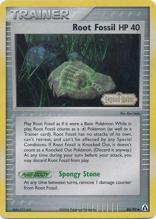 80, Common, EX: Legend Maker, Item, Reverse Holofoil Root Fossil (80/92) (Stamped) [EX: Legend Maker] - Trading Card World