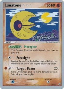 36, Fighting, Normal, Rare, Water, World Championships 2007 Lunatone (36/107) (Rambolt - Jeremy Scharff-Kim) [World Championships 2007] - Trading Card World