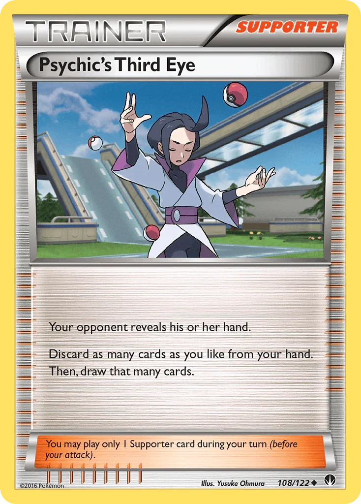 108, Normal, Reverse Holofoil, Supporter, Uncommon, XY: BREAKpoint Psychic's Third Eye (108/122) [XY: BREAKpoint] - Trading Card World