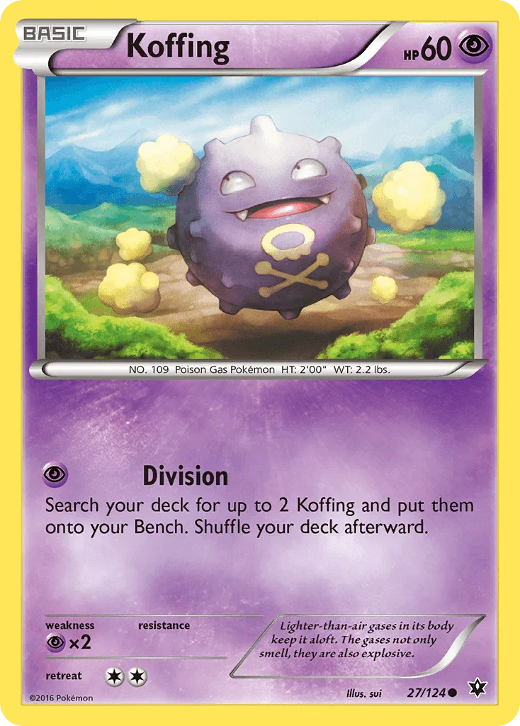 27, Common, Normal, Psychic, Psychic[×2], Reverse Holofoil, XY: Fates Collide Koffing (27/124) [XY: Fates Collide] - Trading Card World