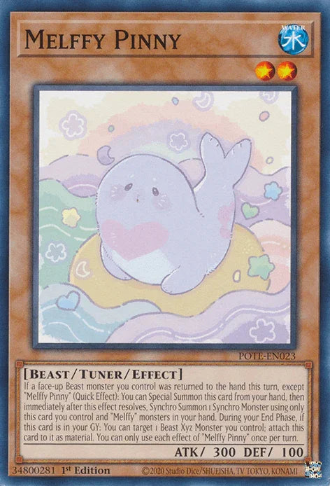 1st Edition, Beast, Common, Power of the Elements, Tuner/Effect Monster, Unlimited, Water Melffy Pinny [POTE-EN023] Common - Trading Card World