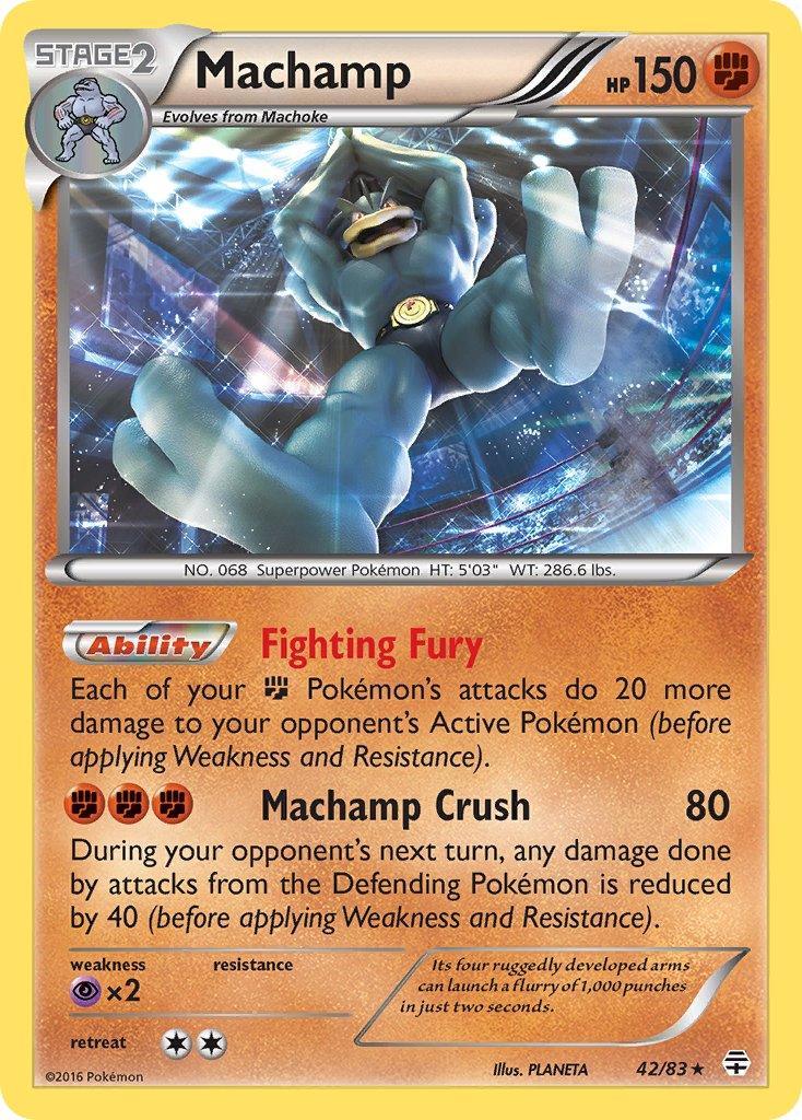 42, Fighting, Normal, Psychic[×2], Rare, XY: Furious Fists Machamp (42/83) (Theme Deck Exclusive) [XY: Furious Fists] - Trading Card World