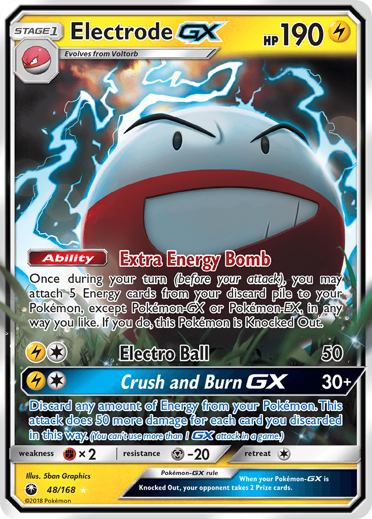 48, Fighting[×2], Holofoil, Lightning, Metal[-20], Sun & Moon: Celestial Storm, Ultra Rare Electrode GX (48/168) [Sun & Moon: Celestial Storm] - Trading Card World