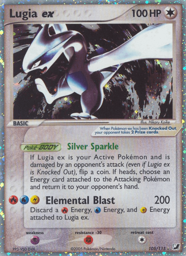 105, Colorless, EX: Unseen Forces, Fighting[-30], Holofoil, Psychic[×2], Ultra Rare Lugia ex (105/115) [EX: Unseen Forces] - Trading Card World