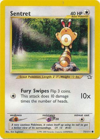 71, Colorless, Common, Fighting[×2], Neo Genesis Unlimited, Normal, Psychic[-30] Sentret (71/111) [Neo Genesis Unlimited] - Trading Card World