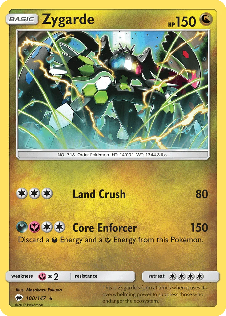 100, Dragon, Fairy[×2], Holo Rare, Holofoil, Reverse Holofoil, Sun & Moon: Burning Shadows Zygarde (100/147) [Sun & Moon: Burning Shadows] - Trading Card World