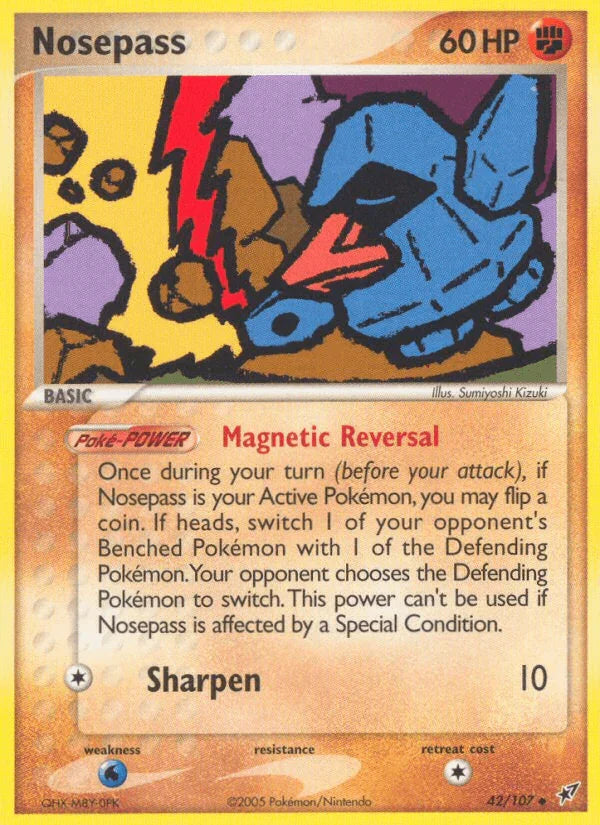 42, EX: Deoxys, Fighting, Normal, Uncommon, Water[×2] Nosepass (42/107) [EX: Deoxys] - Trading Card World