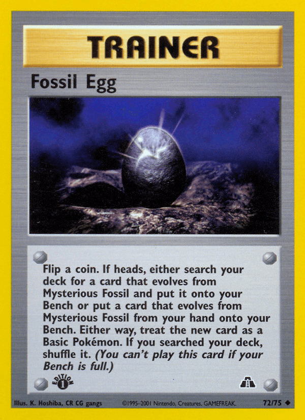 1st Edition Normal, 72, Neo Discovery 1st Edition, Trainer, Uncommon Fossil Egg (72/75) [Neo Discovery 1st Edition] - Trading Card World