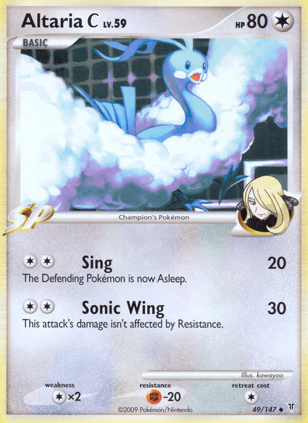 49, Colorless, Colorless[×2], Fighting[-20], Normal, Platinum: Supreme Victors, Reverse Holofoil, Uncommon Altaria C (49/147) [Platinum: Supreme Victors] - Trading Card World