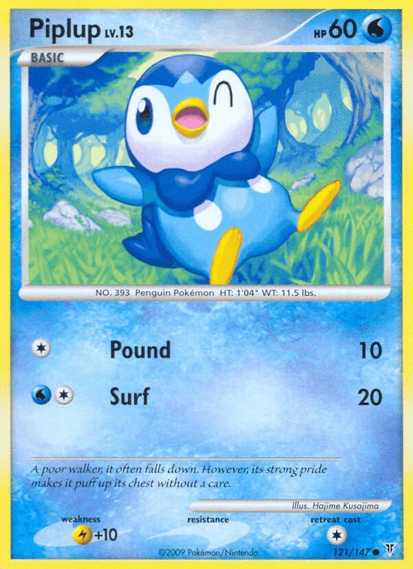 121, Common, Lightning[+10], Normal, Platinum: Supreme Victors, Reverse Holofoil, Water Piplup (121/147) [Platinum: Supreme Victors] - Trading Card World