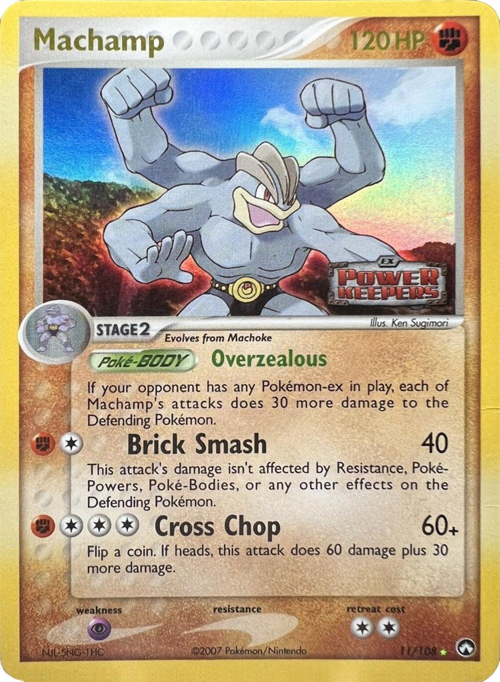 11, EX: Power Keepers, Fighting, Holo Rare, Psychic[×2], Reverse Holofoil Machamp (11/108) (Stamped) [EX: Power Keepers] - Trading Card World