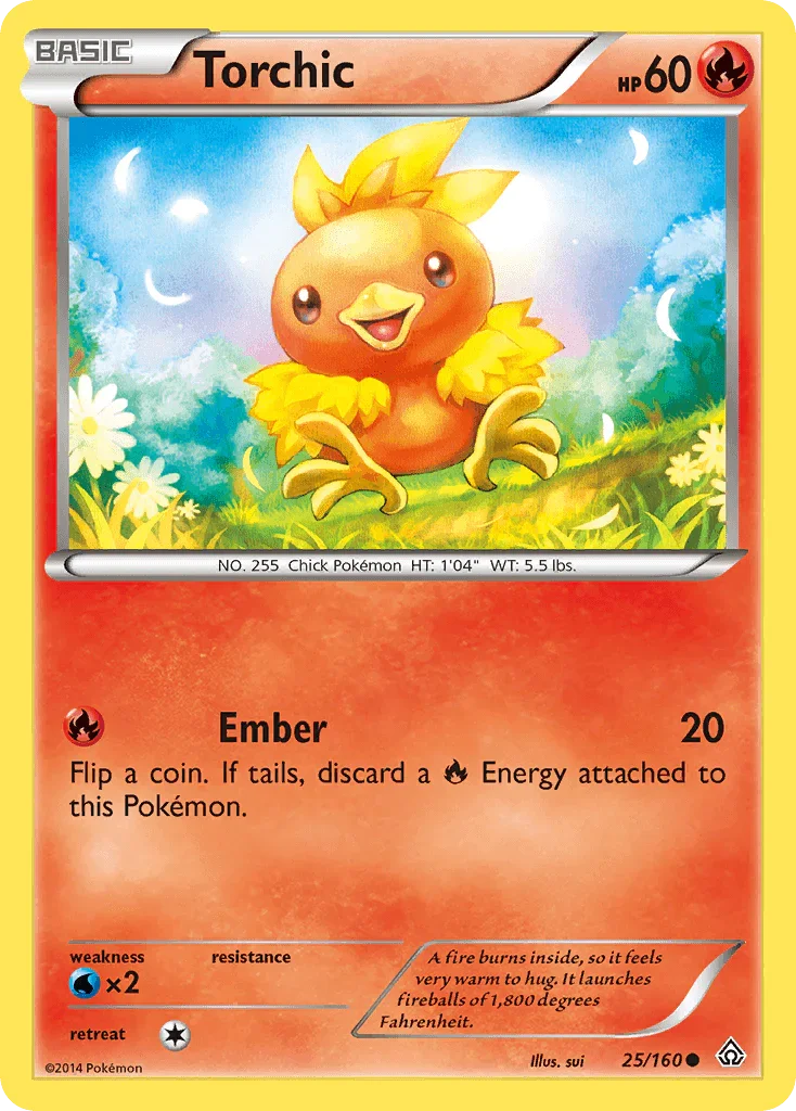 25, Common, Fire, Normal, Reverse Holofoil, Water[×2], XY: Primal Clash Torchic (25/160) [XY: Primal Clash] - Trading Card World