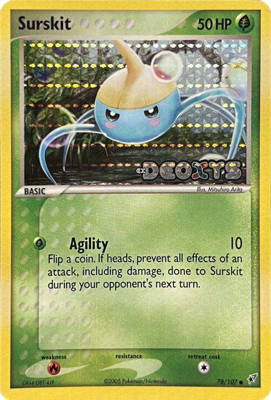 78, Common, EX: Deoxys, Fire[×2], Grass, Reverse Holofoil Surskit (78/107) (Stamped) [EX: Deoxys] - Trading Card World