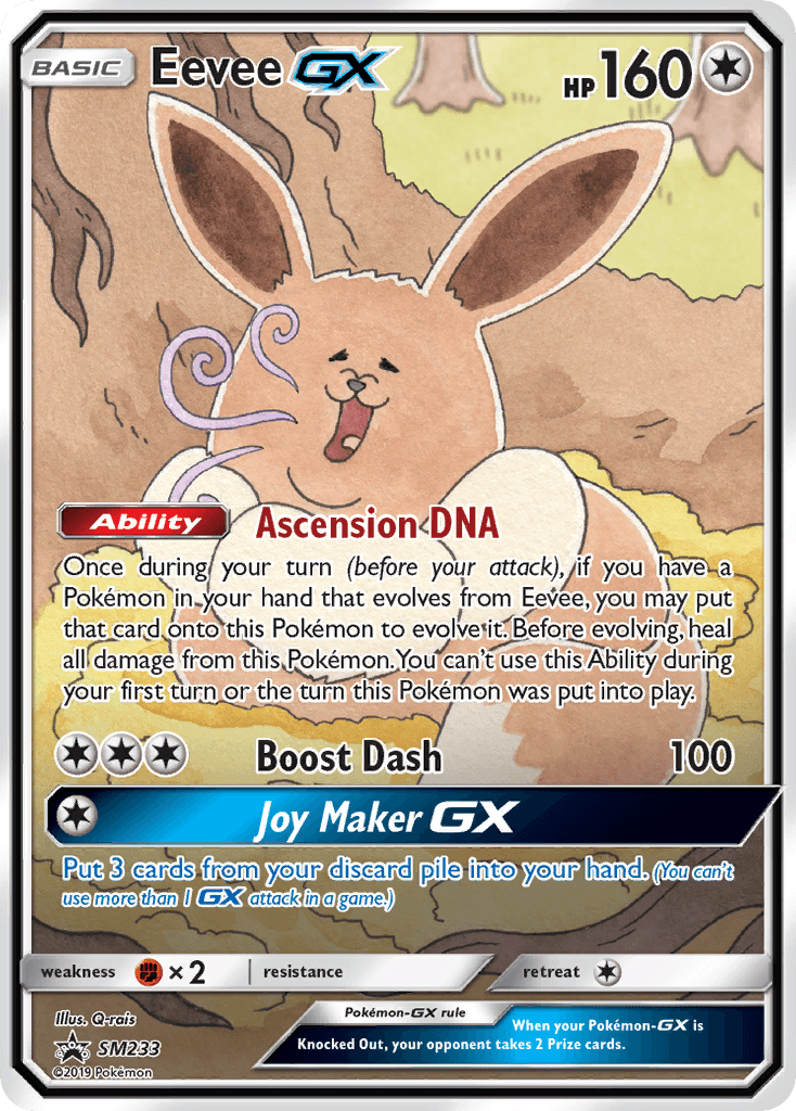 Colorless, Fighting [x2], Holofoil, Promo, SM233, Sun & Moon: Black Star Promos Eevee GX (SM233) [Sun & Moon: Black Star Promos] - Trading Card World