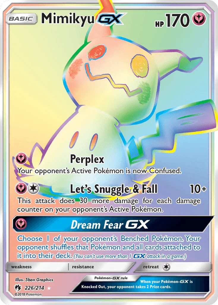 226, Fairy, Holofoil, Secret Rare, Sun & Moon: Lost Thunder Mimikyu GX (226/214) [Sun & Moon: Lost Thunder] - Trading Card World