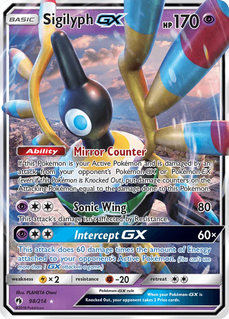 98, Fighting[-20], Holofoil, Lightning[×2], Psychic, Sun & Moon: Lost Thunder, Ultra Rare Sigilyph GX (98/214) [Sun & Moon: Lost Thunder] - Trading Card World