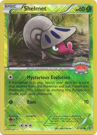 11, Black & White: Noble Victories, Fire[×2], Grass, Promo, Reverse Holofoil Shelmet (11/101) (Championship Promo) [Black & White: Noble Victories] - Trading Card World