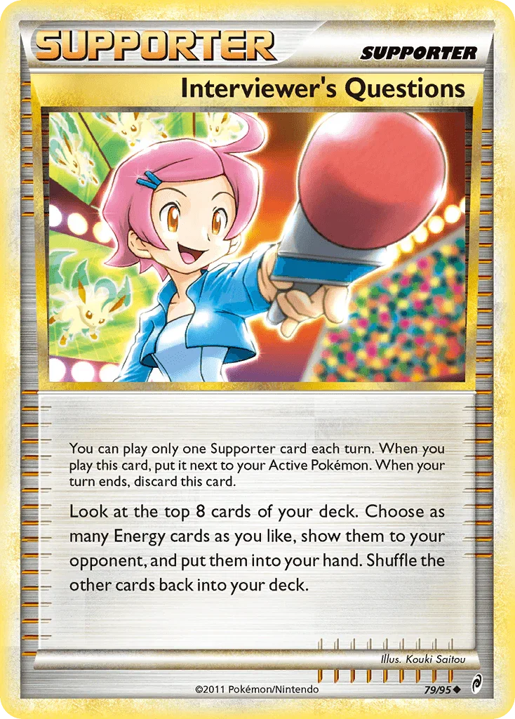 79, HeartGold & SoulSilver: Call of Legends, Normal, Reverse Holofoil, Supporter, Uncommon Interviewer's Questions (79/95) [HeartGold & SoulSilver: Call of Legends] - Trading Card World