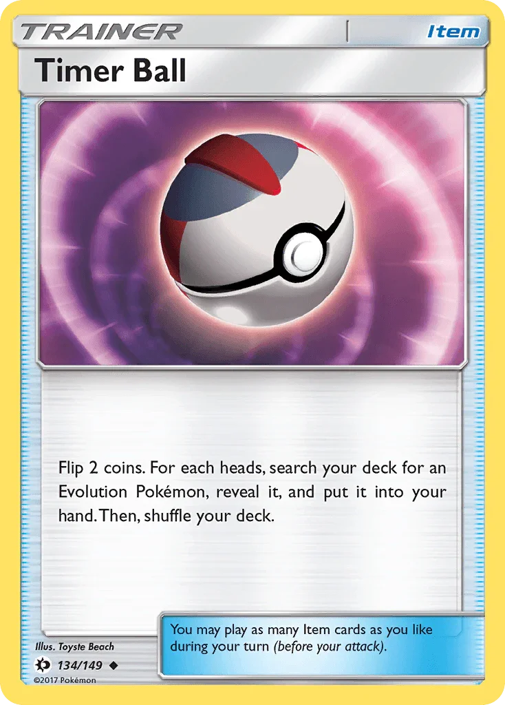 134, Item, Normal, Reverse Holofoil, Sun & Moon: Base Set, Uncommon Timer Ball (134/149) [Sun & Moon: Base Set] - Trading Card World