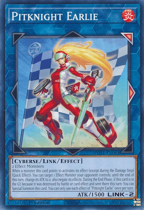 1st Edition, Common, Cyberse, Fire, Link/Effect Monster, Power of the Elements, Unlimited Pitknight Earlie [POTE-EN083] Common - Trading Card World