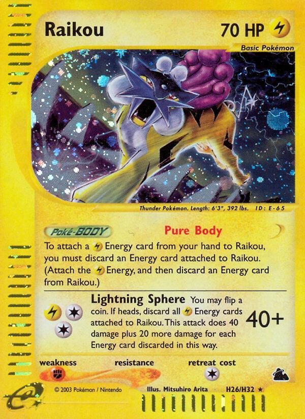Fighting[×2], H26, Holo Rare, Holofoil, Lightning, Reverse Holofoil, Skyridge Raikou (H26/H32) [Skyridge] - Trading Card World