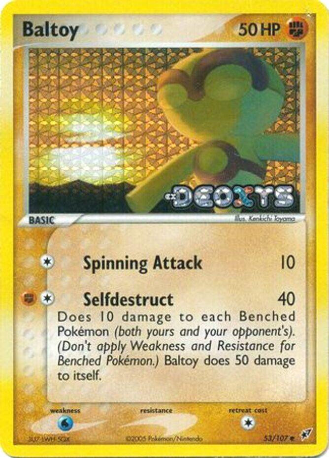 53, Common, EX: Deoxys, Fighting, Reverse Holofoil, Water[×2] Baltoy (53/107) (Stamped) [EX: Deoxys] - Trading Card World