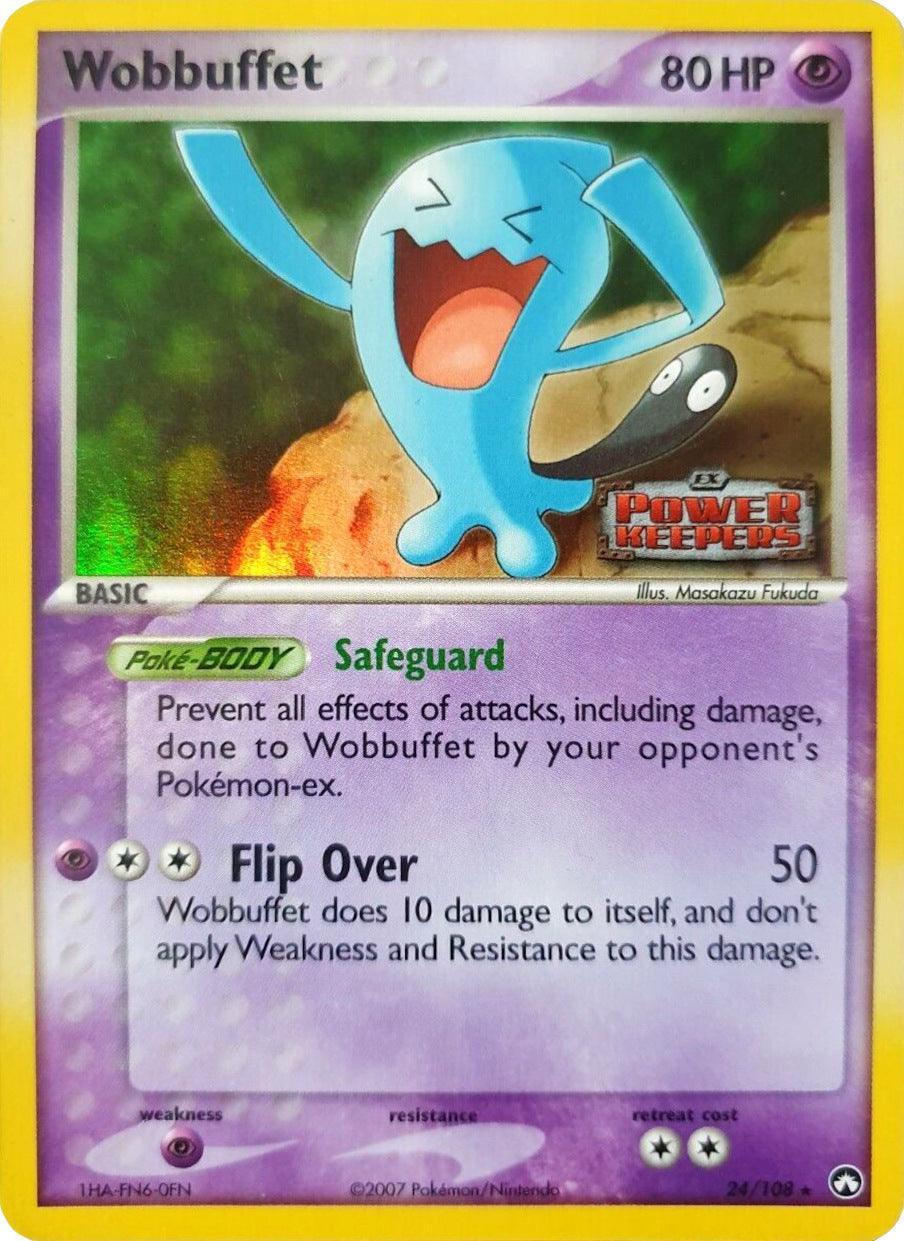 24, EX: Power Keepers, Psychic, Psychic[×2], Rare, Reverse Holofoil Wobbuffet (24/108) (Stamped) [EX: Power Keepers] - Trading Card World