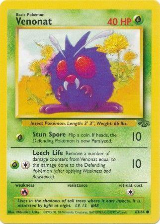 63, Common, Fire[×2], Grass, Jungle Unlimited, Normal Venonat (63/64) [Jungle Unlimited] - Trading Card World