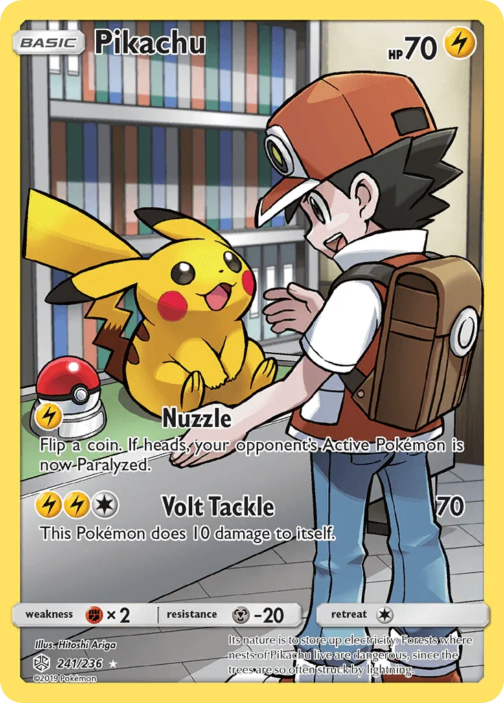 241, Fighting[×2], Holofoil, Lightning, Metal[-20], Secret Rare, Sun & Moon: Cosmic Eclipse Pikachu (241/236) [Sun & Moon: Cosmic Eclipse] - Trading Card World