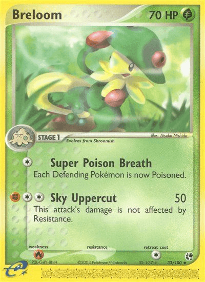 33, EX: Sandstorm, Fire[×2], Grass, Normal, Reverse Holofoil, Uncommon Breloom (33/100) [EX: Sandstorm] - Trading Card World