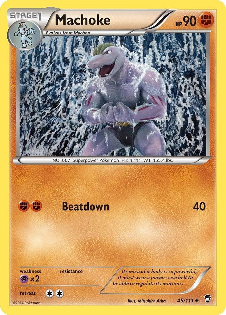 45, Fighting, Normal, Psychic[×2], Reverse Holofoil, Uncommon, XY: Furious Fists Machoke (45/111) [XY: Furious Fists] - Trading Card World