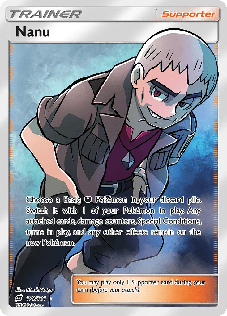179, Holofoil, Sun & Moon: Team Up, Supporter, Ultra Rare Nanu (179/181) [Sun & Moon: Team Up] - Trading Card World